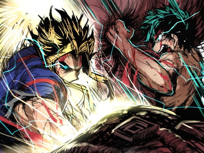 All Might, 1080P, Anime, My Hero Academia, Toshinori Yagi, Izuku Midoriya