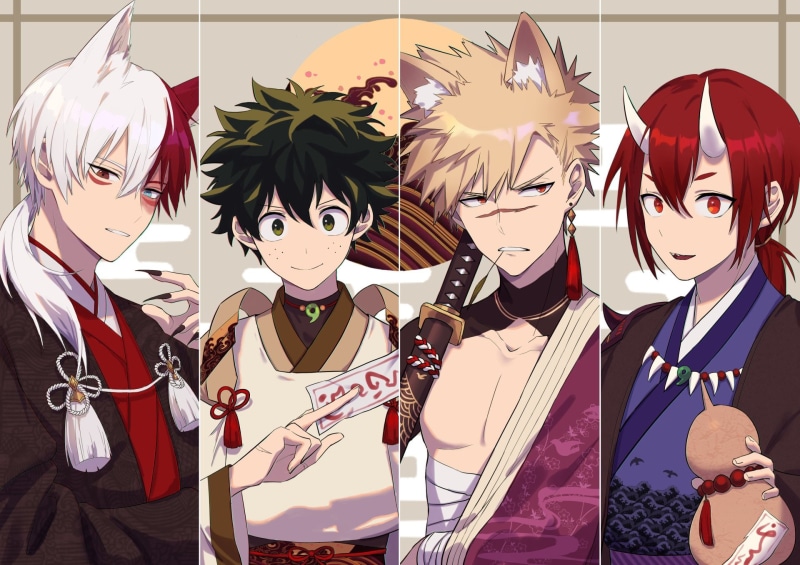Shoto Todoroki, Anime, Eijiro Kirishima, 1080P, Izuku Midoriya, My Hero Academia, Katsuki Bakugou