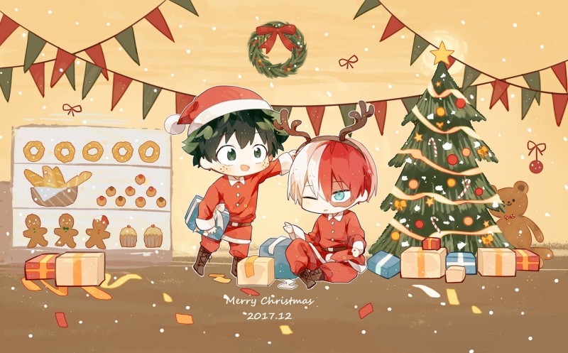Christmas, My Hero Academia, Izuku Midoriya, Shouto Todoroki, Anime, 1080P