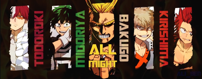 Eijiro Kirishima, My Hero Academia, All Might, Shoto Todoroki, Katsuki Bakugou, Toshinori Yagi, 2K, Anime, Izuku Midoriya