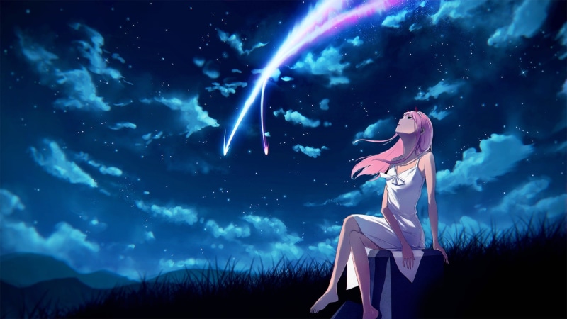 Anime, Crossover, 1080P, Zero Two (Darling in the FranXX), Darling in the FranXX, Kimi No Na Wa.