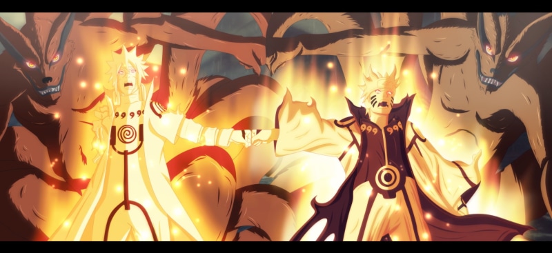 Hokage (Naruto), Minato Namikaze, Beast, Naruto Uzumaki, Kurama (Naruto), 1080P, Naruto, Anime