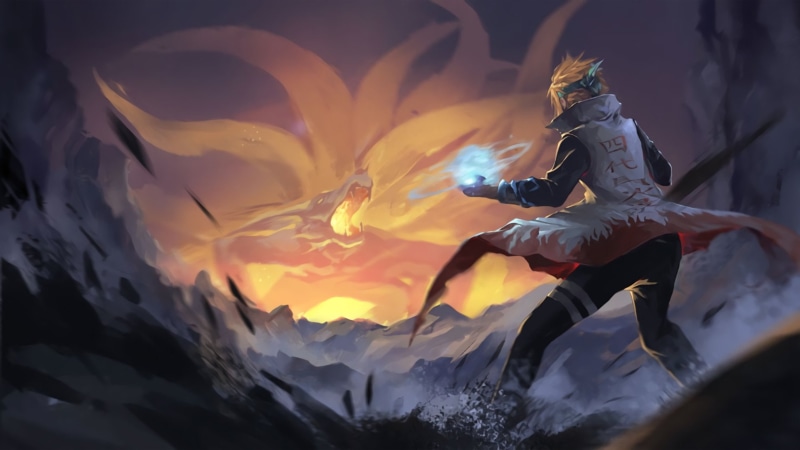 anime boys, Kurama, digital art, digital, 8K, Naruto (anime), Namikaze Minato