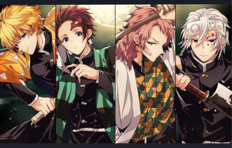 Demon Slayer: Kimetsu no Yaiba, Tanjirou Kamado, Sabito (Demon Slayer), Zenitsu Agatsuma, 1080P, Boy, Anime, Tengen Uzui