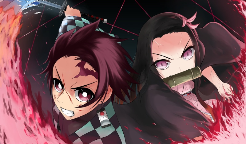 Nezuko Kamado, Anime, Tanjirou Kamado, Demon Slayer: Kimetsu no Yaiba, 4K