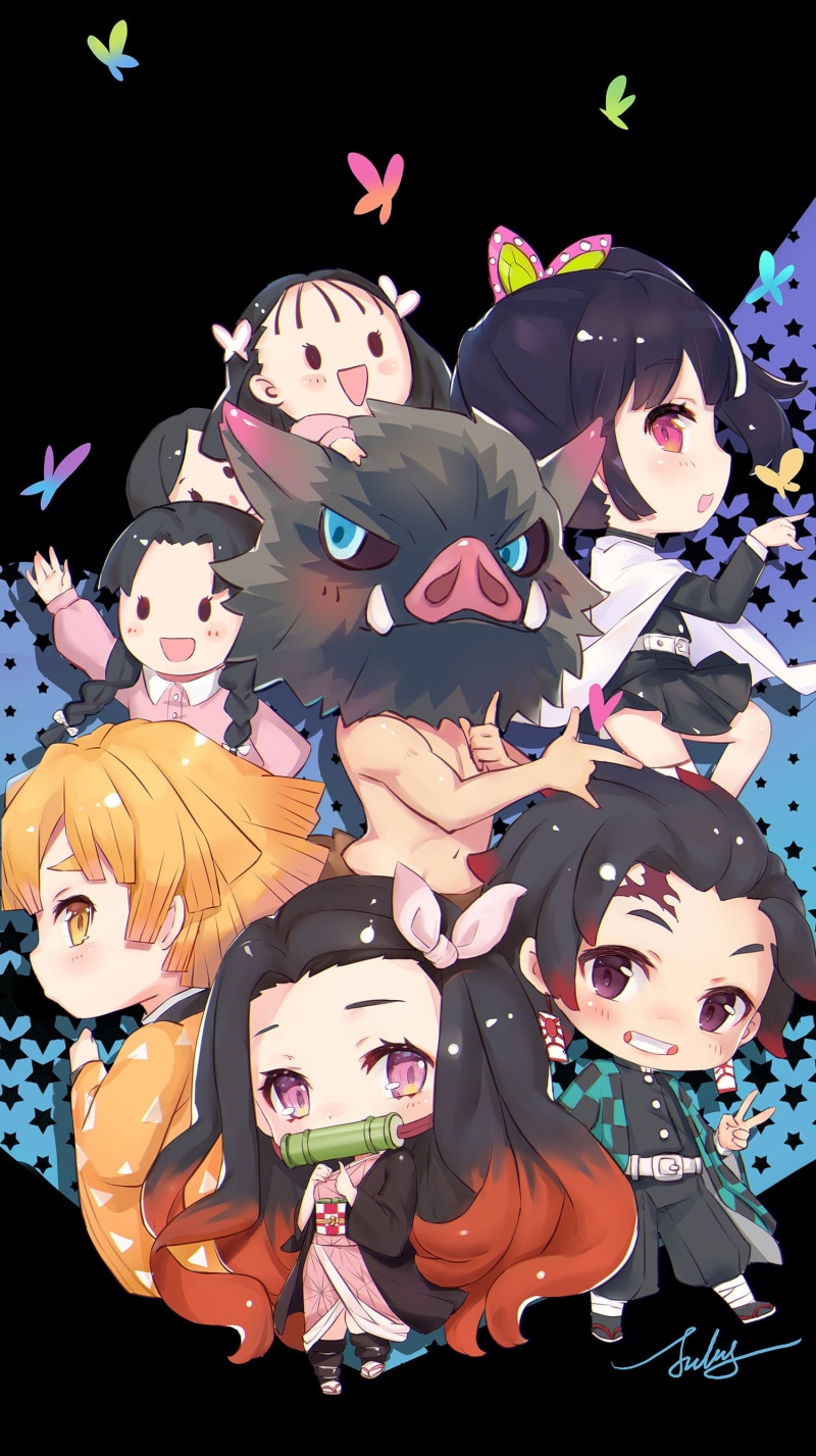 Kimetsu no Yaiba, butterflies, 2K