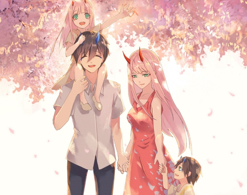 1080P, Zero Two (Darling in the FranXX), Anime, Darling in the FranXX, Hiro (Darling in the FranXX)