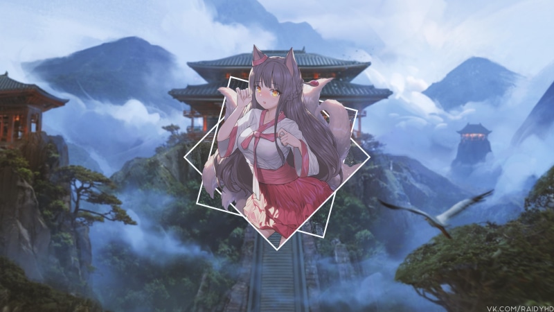 anime, anime girls, 4K, picture-in-picture