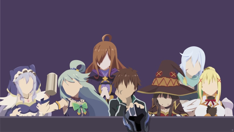 art and craft, creativity, celebration, no people, illustration, craft, religion, representation, mammal, male likeness, minimalism, female likeness, Satō Kazuma (Kono Subarashii Sekai ni Shukufuku wo!)