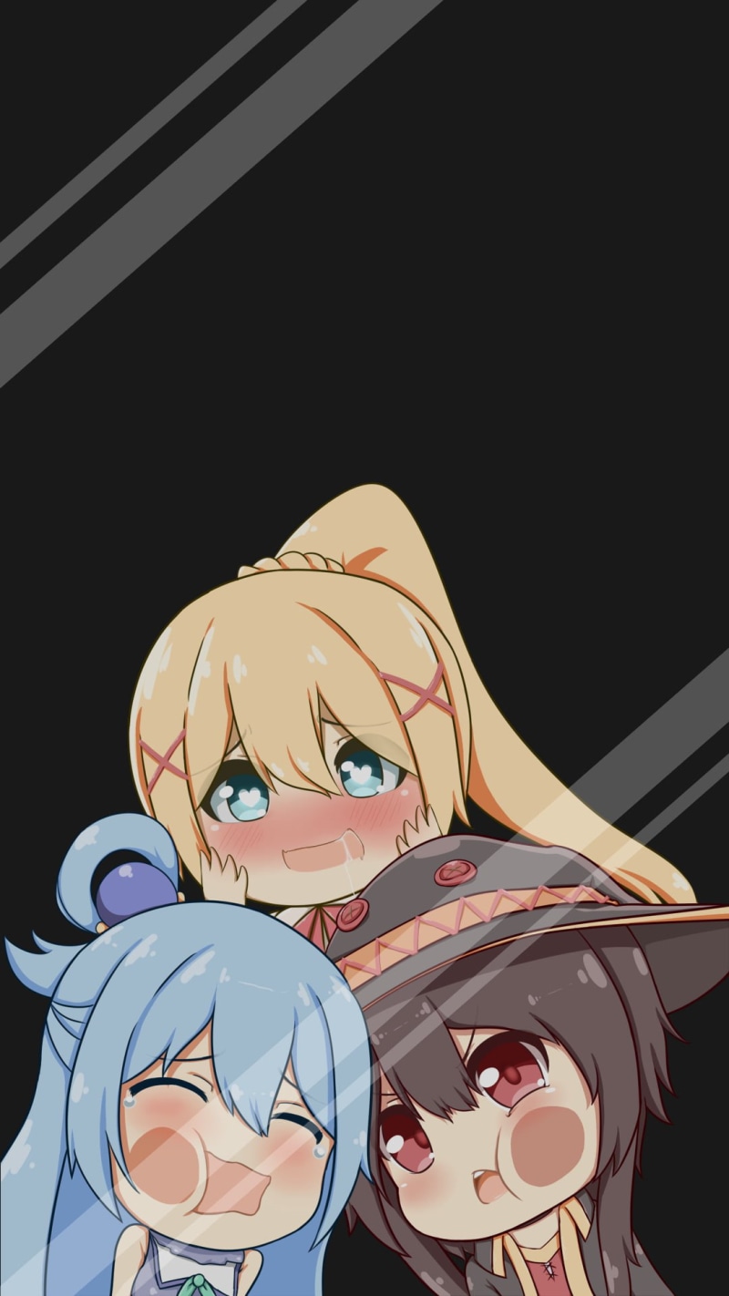 Aqua (KonoSuba), anime, anime girls, 1080P, Darkness (KonoSuba), Kono Subarashii Sekai ni Shukufuku wo!, blonde, blue hair, Megumin