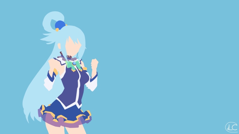 1080P, Aqua (KonoSuba), Kono Subarashii Sekai ni Shukufuku wo!, minimalism