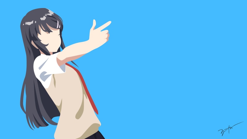 Rascal Does Not Dream of Bunny Girl Senpai, 4K, Anime, Black Hair, Seishun Buta Yarou wa Bunny Girl Senpai no Yume wo Minai, Mai Sakurajima