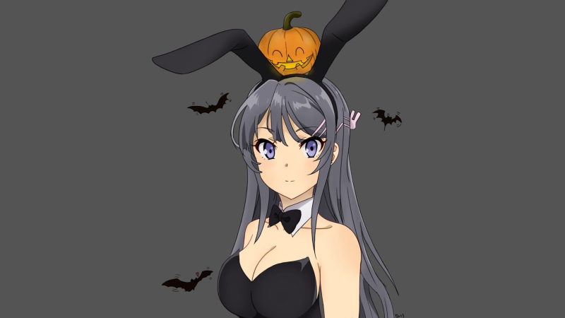 Pumpkinhead, Mai Sakurajima, Seishun Buta Yarou wa Bunny Girl Senpai no Yume wo Minai, 1080P, Anime, Costume