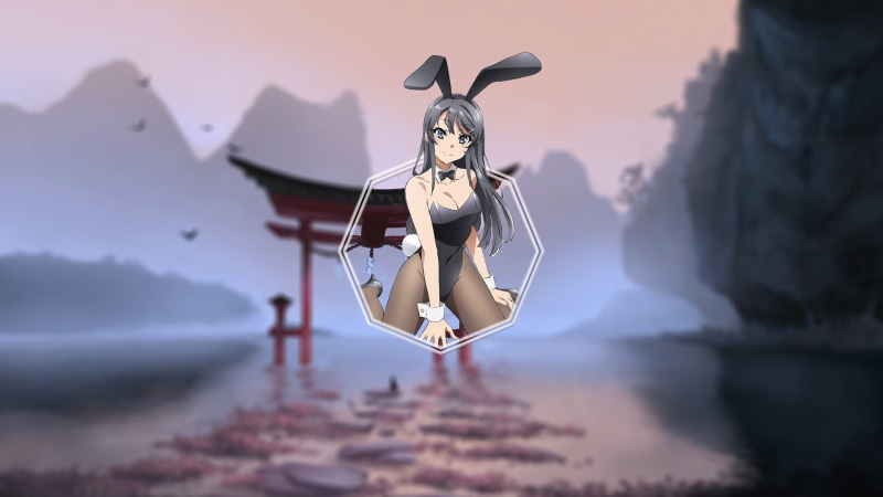 bunny girl, Seishun Buta Yarō wa Bunny Girl-senpai no Yume wo Minai, bunny ears, anime, Sakurajima Mai, picture-in-picture, 1080P
