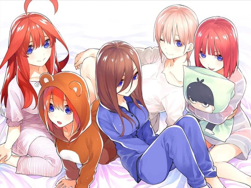 anime girls, Nakano Itsuki, Nakano Nino, Nakano Ichika, anime, Nakano Yotsuba, 5-toubun no Hanayome, Nakano Miku, 1080P