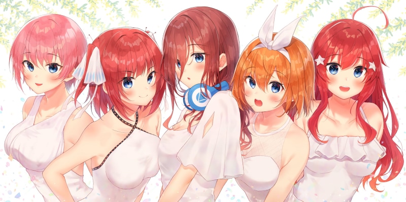 5-toubun no Hanayome, Nakano Miku, 1080P, Nakano Nino, anime girls, headphones, anime, Nakano Yotsuba, Nakano Itsuki, Nakano Ichika