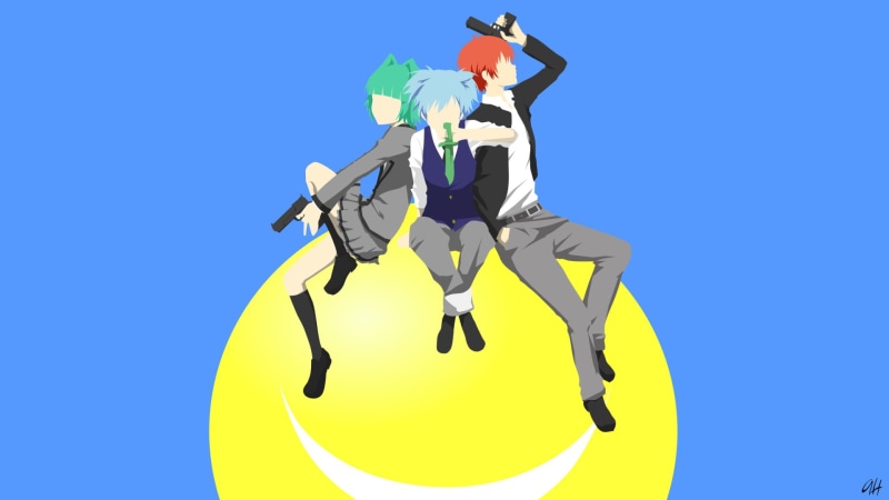 Minimalist, Nagisa Shiota, Karma Akabane, Koro-sensei, Kaede Kayano, 1080P, Assassination Classroom, Anime