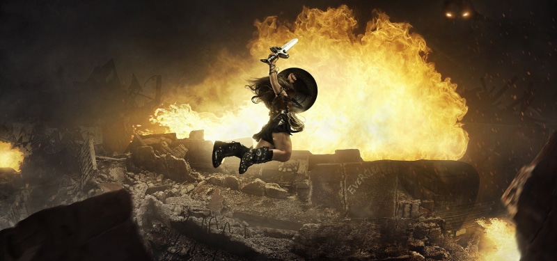 Island Paradise, blade, Wonder Woman, combat, Justice League, hero, giant, sword, movie, cinema, DC Comics, battlefield, super hero, 1080P, Batman v Superman: Dawn of Justice