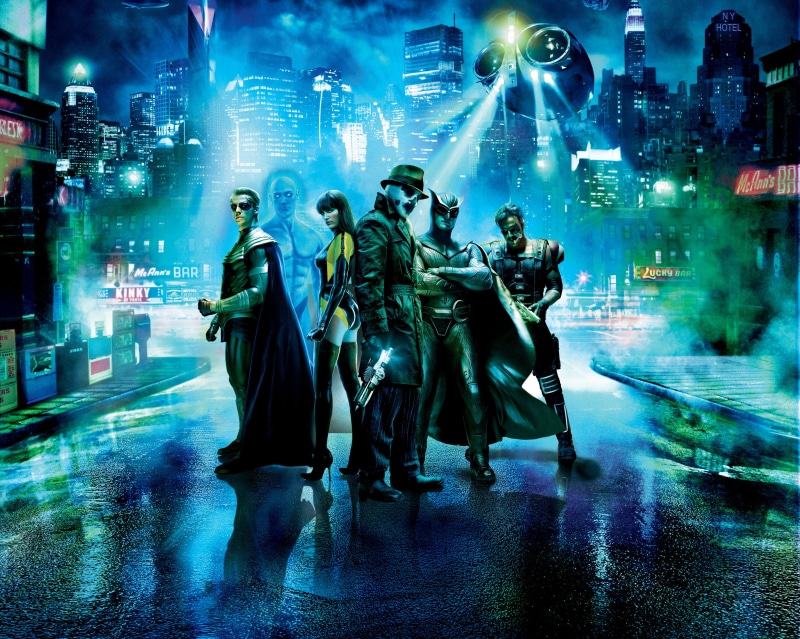 Film, Boys, Jackie Earle Haley, males, Team, City, young adult, Comedian, Spectre II, Rorschach, nightlife, group of people, Nite, Street, Super, Patrick Wilson