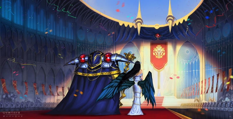 4K, belief, anime girls, religion, representation, place of worship, art and craft, Albedo (OverLord), anime, spirituality, wings, creativity, architecture