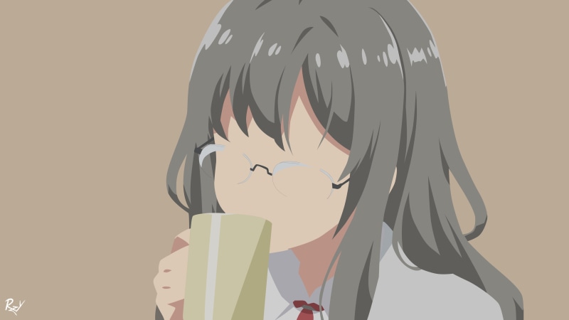 Grey Hair, Glasses, Seishun Buta Yarou wa Bunny Girl Senpai no Yume wo Minai, 4K, Rascal Does Not Dream of Bunny Girl Senpai, Rio Futaba, Anime