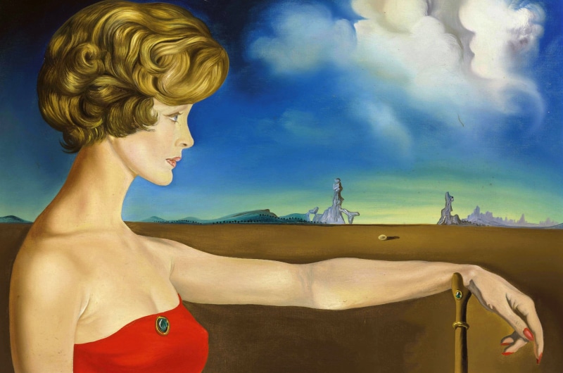 surrealism, Salvador Dali, picture, Portrait of a Young Woman in a Landscape, 2K