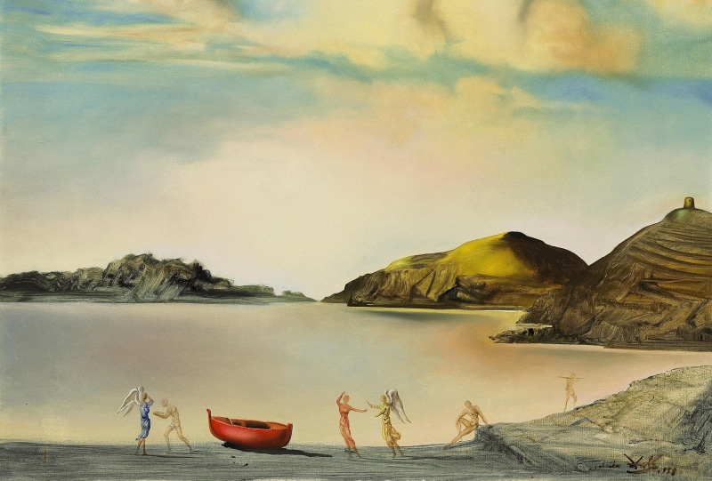Port lligat at Sunset, Salvador Dali, surrealism, picture, 2K