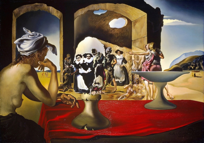 surrealism, 2K, picture, Slave market with the apparition of the Invisible Bust of Vo, Salvador Dali