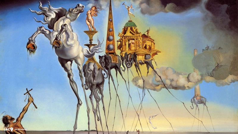 nature, painting, day, animation, representation, low angle view, water, 1080P, horse, gold colored, art and craft, skull, cloud - sky, building exterior