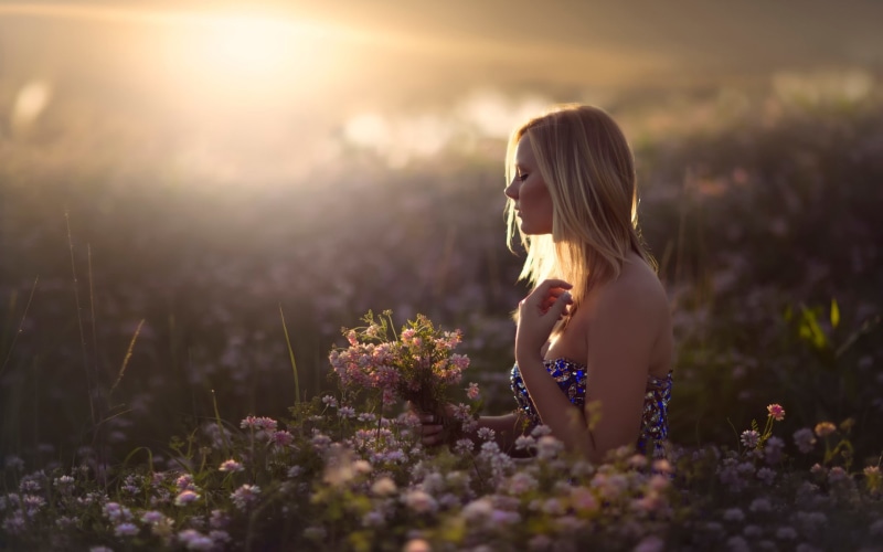 leisure activity, sunset, hairstyle, flower, 1080P, hot girl picture 1920x1200, flowering plant, real people, young women, three quarter length, sky, land