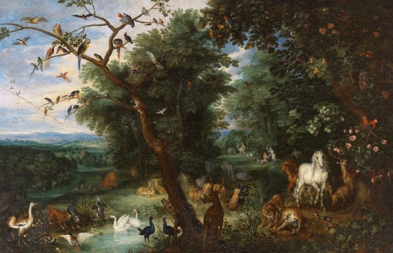 mythology, picture, vertebrate, tranquility, scenics - nature, no people, group of animals, growth, branch, outdoors, plant, beauty in nature, large group of animals