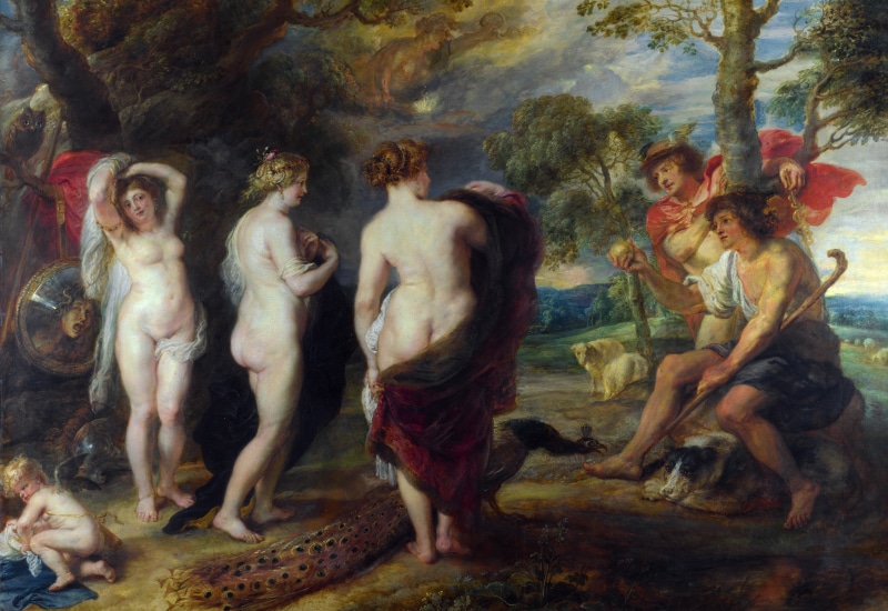 Pieter Paul Rubens, Peter Paul Rubens, picture, 5K, mythology, The Judgment Of Paris