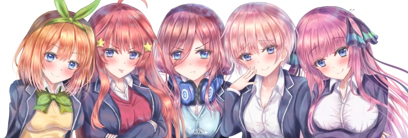 The Quintessential Quintuplets, Ichika Nakano, Itsuki Nakano, Yotsuba Nakano, Anime, 5K, Miku Nakano, Nino Nakano