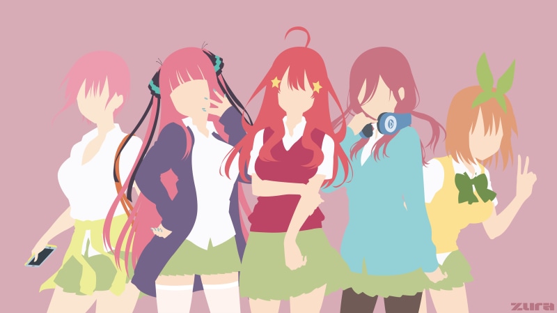 The Quintessential Quintuplets, Anime, Itsuki Nakano, 5K, Yotsuba Nakano, Miku Nakano, Ichika Nakano, Nino Nakano