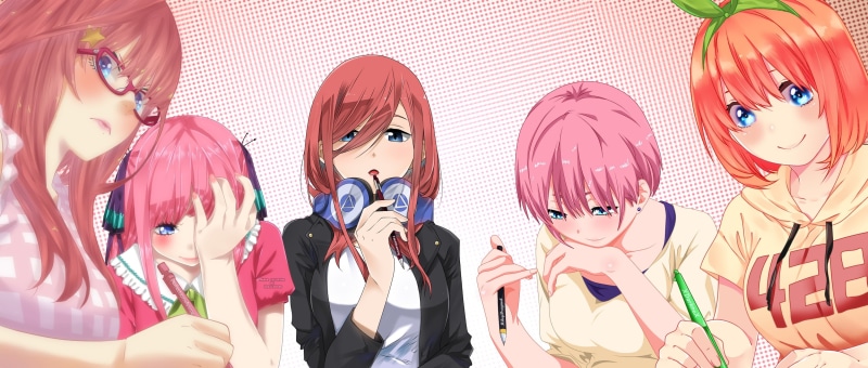 Nino Nakano, Ichika Nakano, 2K, Miku Nakano, Itsuki Nakano, Yotsuba Nakano, Anime, The Quintessential Quintuplets