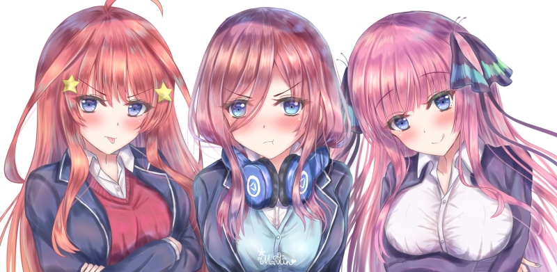 Itsuki Nakano, 5K, Anime, The Quintessential Quintuplets, Nino Nakano, Miku Nakano