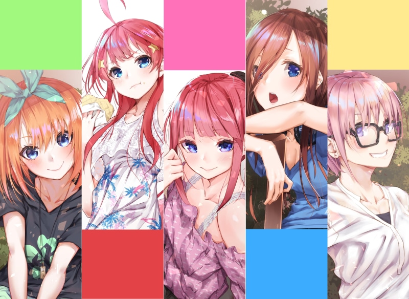 Yotsuba Nakano, Nino Nakano, Ichika Nakano, Miku Nakano, 2K, The Quintessential Quintuplets, Itsuki Nakano, Anime