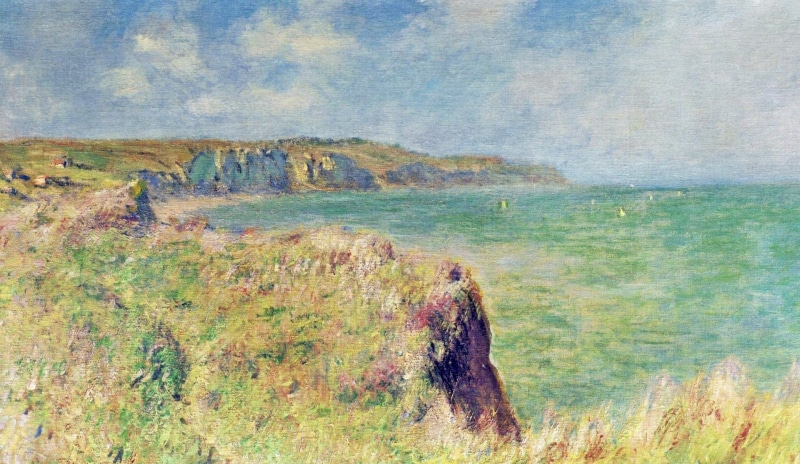 1080P, picture, Claude Monet, The edge of a Cliff in Purvile, landscape