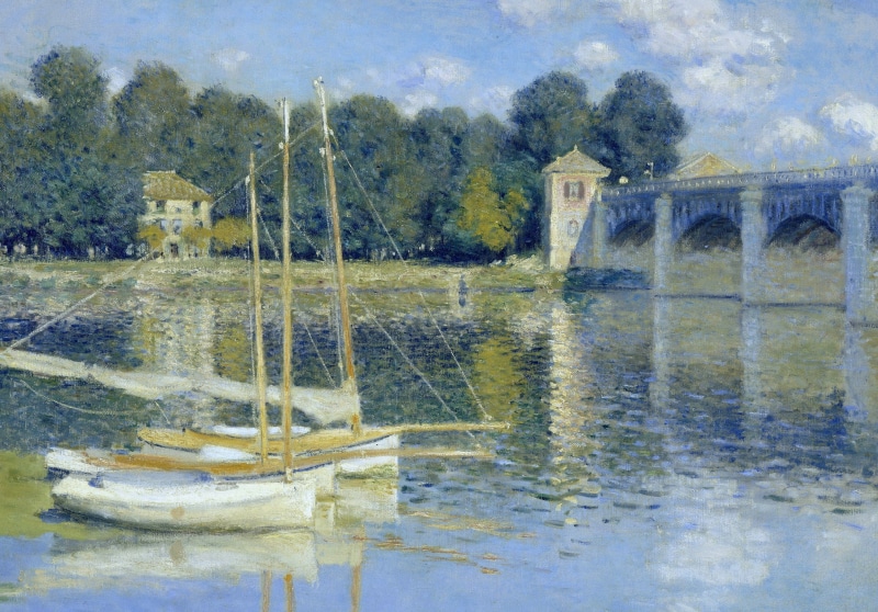 boats, picture, Claude Monet, 2K, The bridge at Argenteuil, landscape