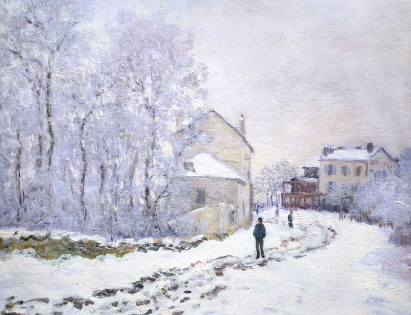 picture, 2K, Snow at Argenteuil, the urban landscape, Claude Monet