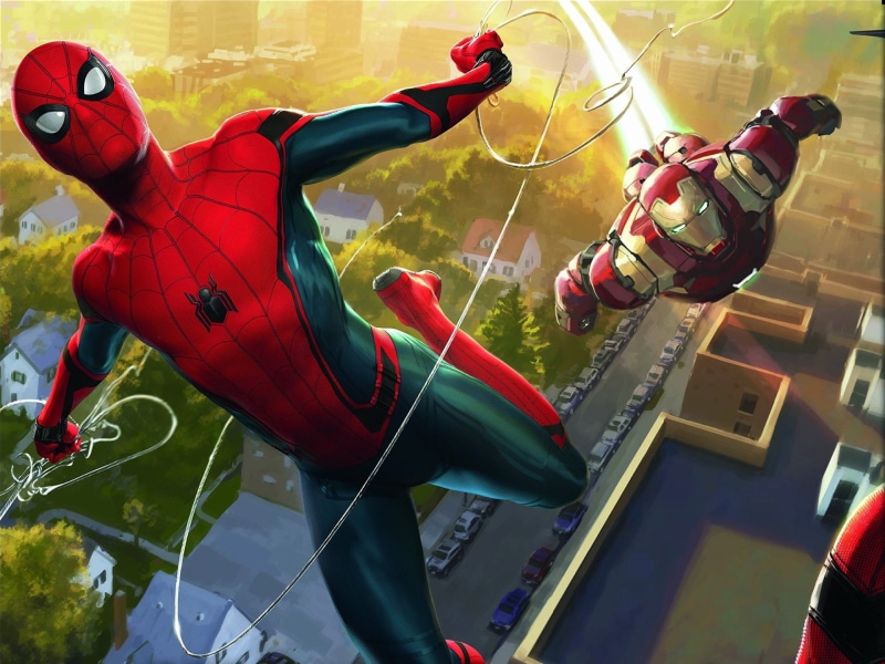 spider, Peter Parker, Robert Downey Jr., Tony Stark, Iron Man, iron, man, Spider-Man: Homecoming, 1080P, Tom Holland, marvel, digital, Spider