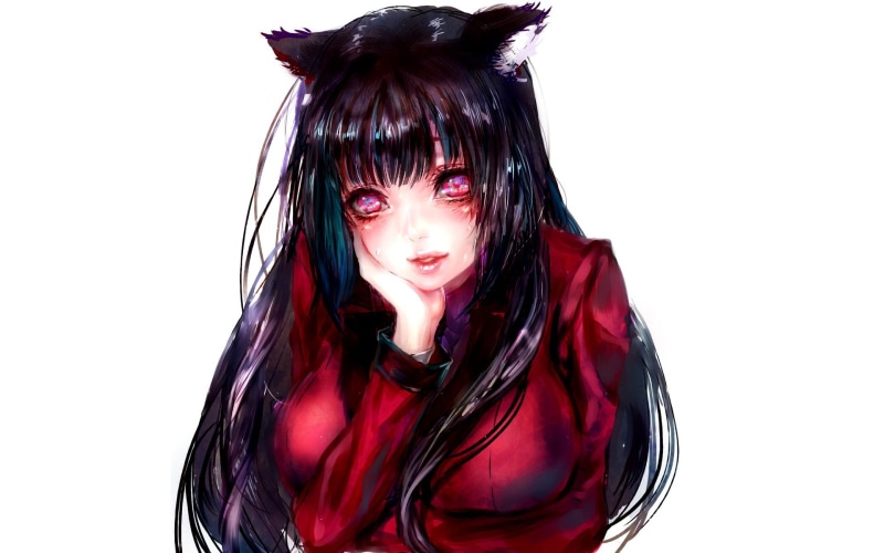 anime girls, one person, young adult, obscured face, women, Kakegurui, looking at camera, front view, young women, leisure activity, make-up, Jabami Yumeko