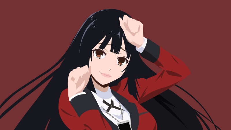ErominimalistSensei, Kakegurui, Jabami Yumeko, simple background, minimalism, 1080P