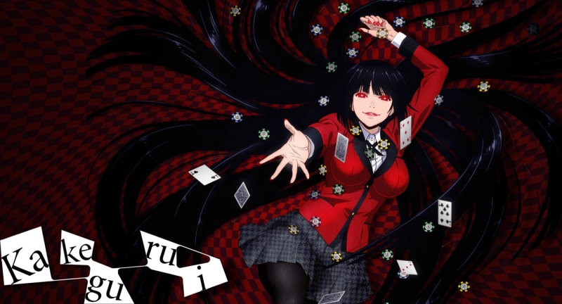 fashion, women, clothing, adult, looking at camera, three quarter length, red, Yumeko Jabami, beauty, one person, portrait, evil, costume, black color