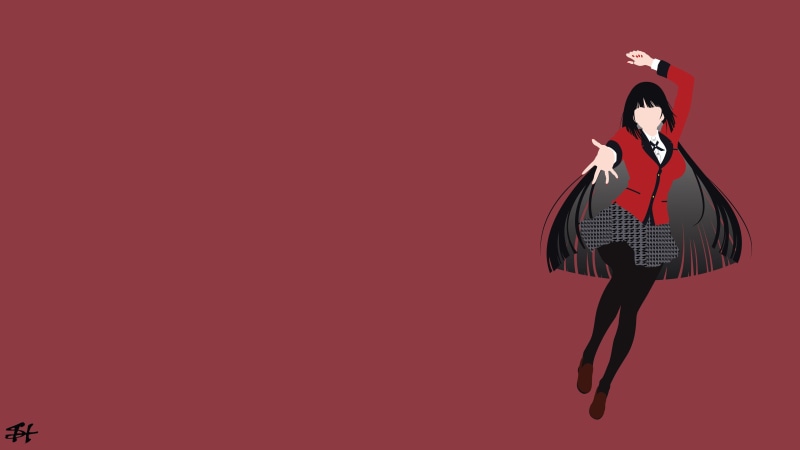 4K, simple background, slezzy7, anime girls, Kakegurui, Jabami Yumeko