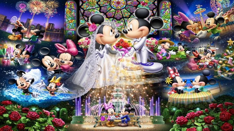 mouse, love, hd, couple, wedding, 2K, minnie, disney, mickey, puzzle