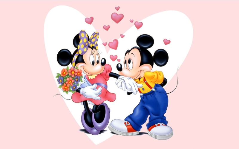 minnie, mickey, 2K, hd, couple, mouse, love