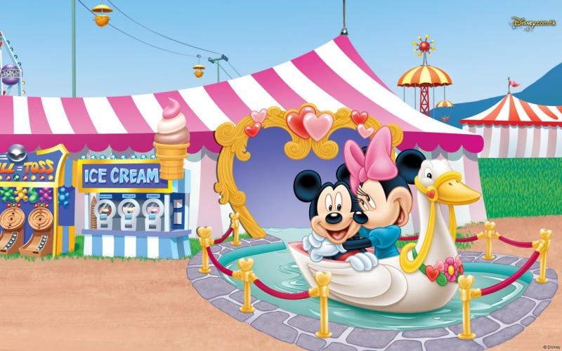 romantic, 2K, mickey, love, hd, boat, minnie, walk, mouse
