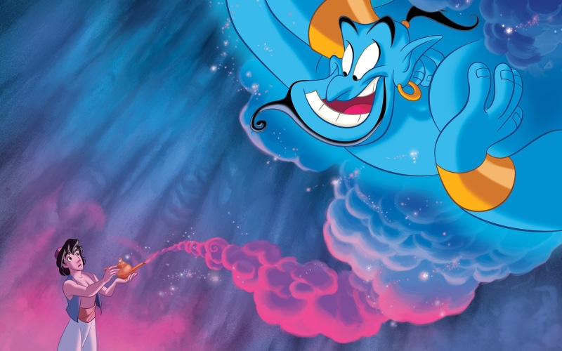 2K, lamp, magic, aladdin, disney, spirit, hd
