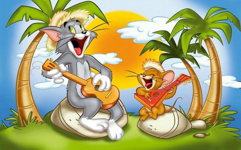 songs, hd, jerry, beautiful, desktop, palm, 1080P, trees, xd, singing, island, tom, playing